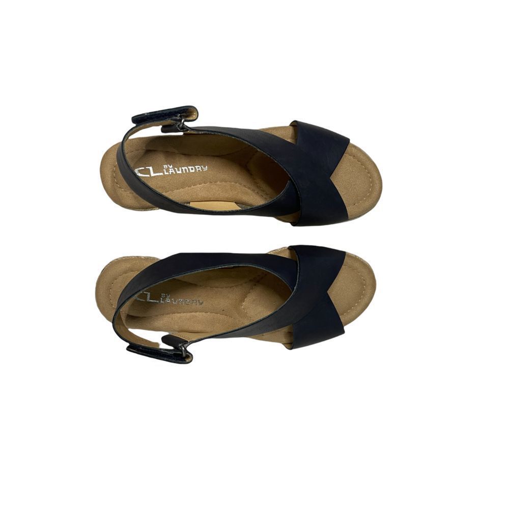 CL by Laundry Navy Blue Espadrille Wedge Sandals - Picture 7 of 9